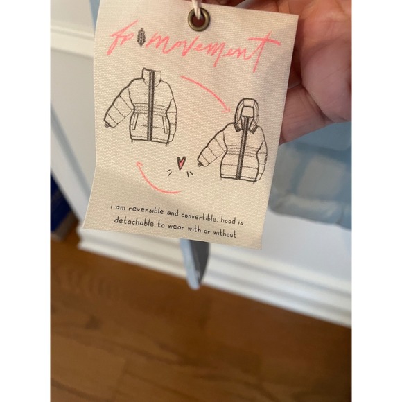 Free People Movement Like A Dream Long Reversible Puffer Coat Smoked Sage XL - Picture 16 of 16